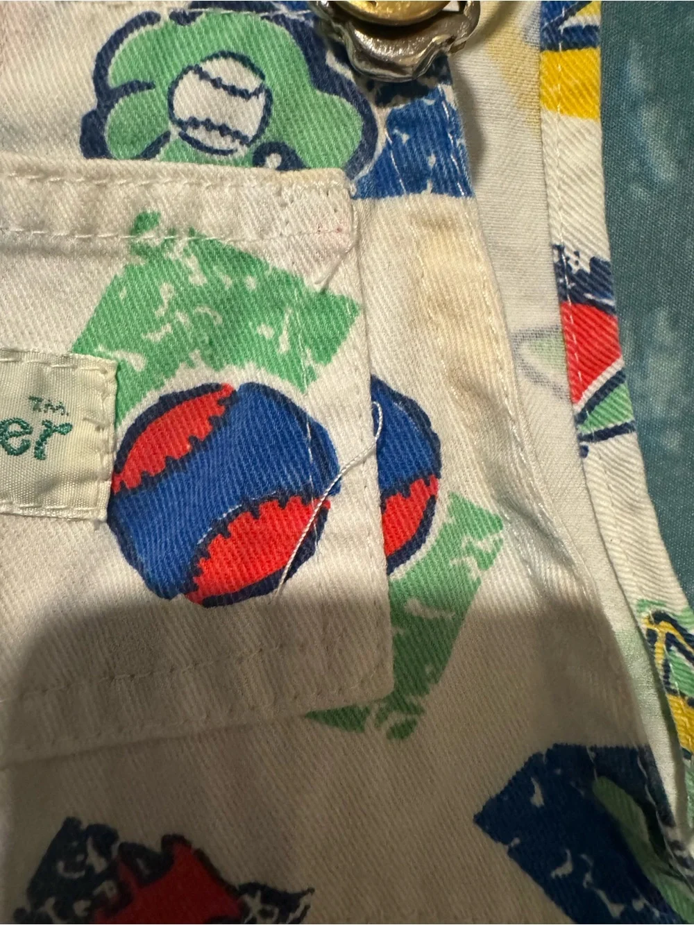 Vintage Short Overalls Cutecumber Baseball size 12 months